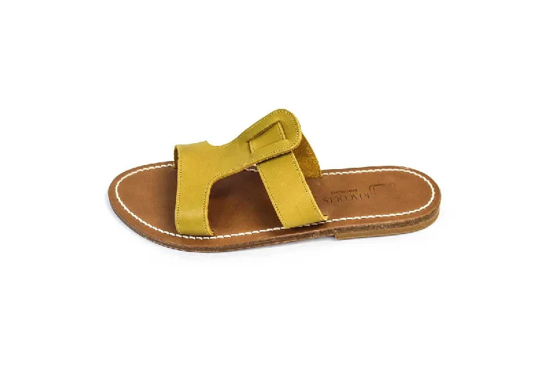 Leather ""RHEA"" Slide On Sandals