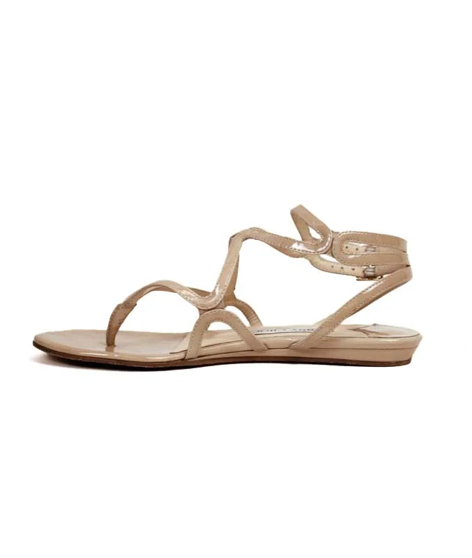 Tan Patent Leather Sandals