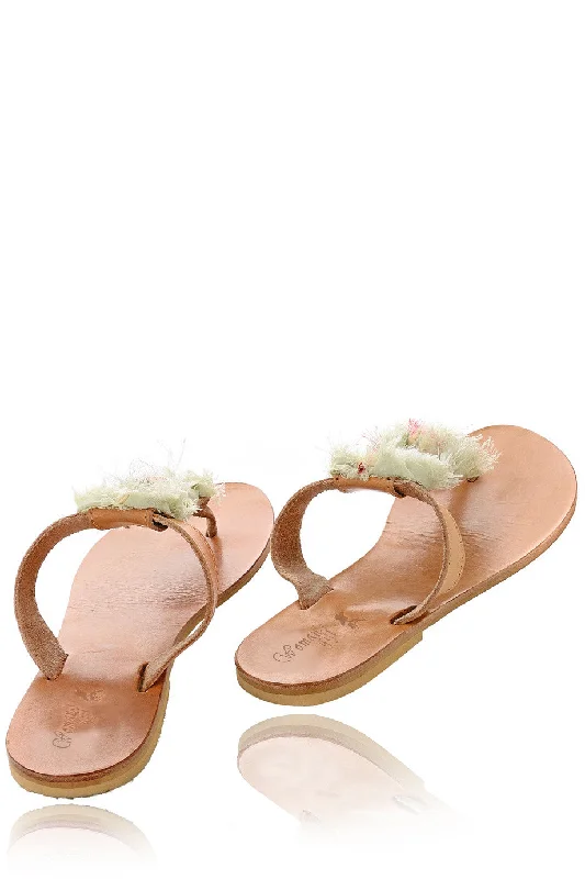 CRYSTAL TURTLE Leather Sandals