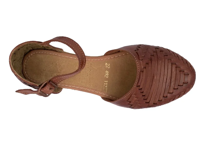 Womens Authentic Huaraches Real Leather Sandals Cognac - #112