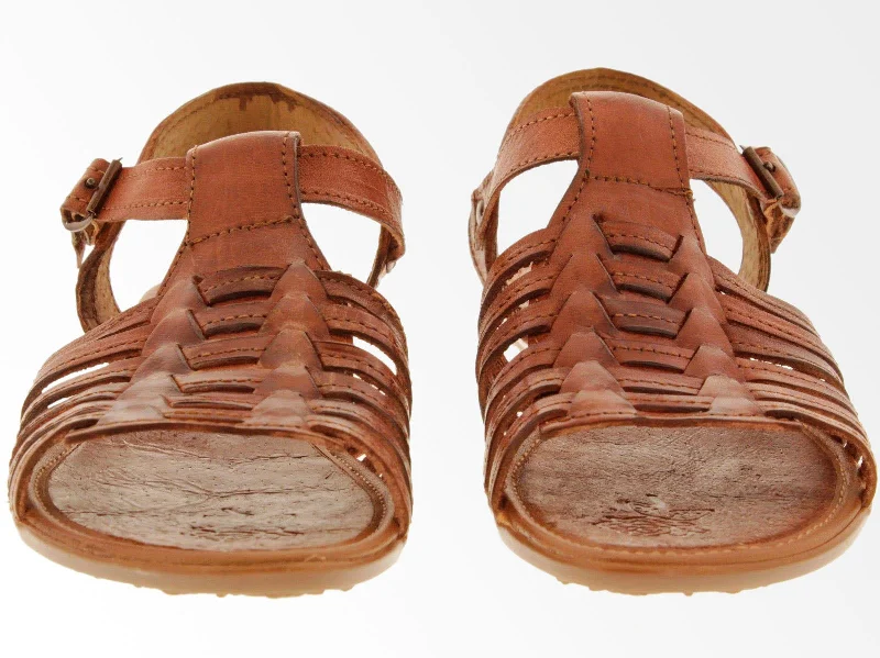 Womens Authentic Huaraches Real Leather Sandals Cognac - #402