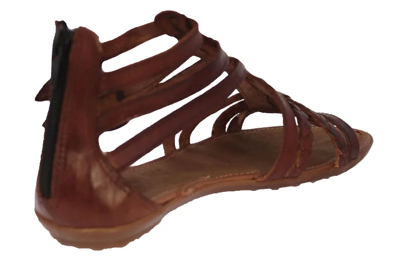 Womens Authentic Huaraches Real Leather Sandals Gladiator Cognac - #541