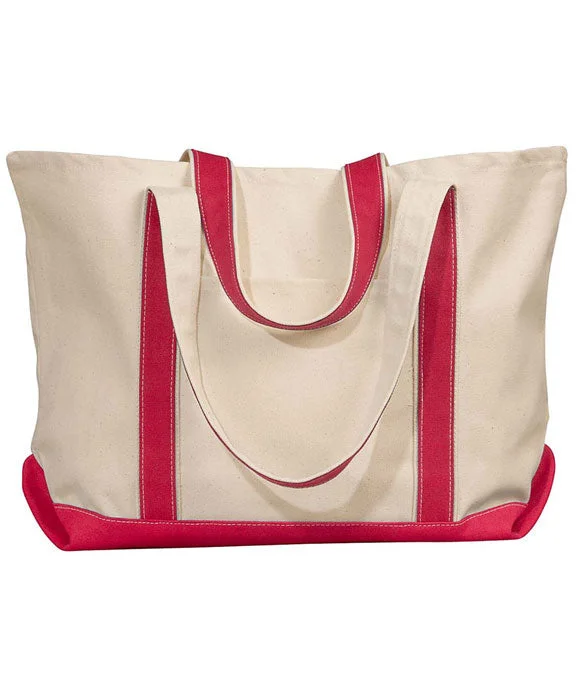 8872 - Liberty Bags Carmel Canvas Tote Bag | Natural/Red