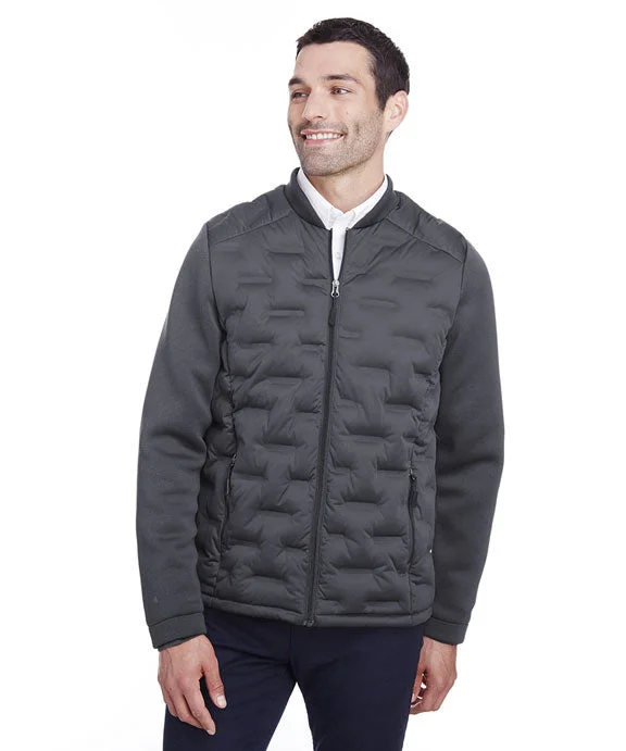 NE710 - North End Mens Pioneer Hybrid Bomber Jacket | Carbon/Black Heather/Black