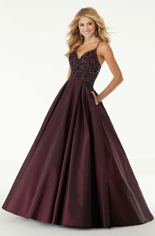 Mori Lee - Embellished V Neck Ballgown 45086